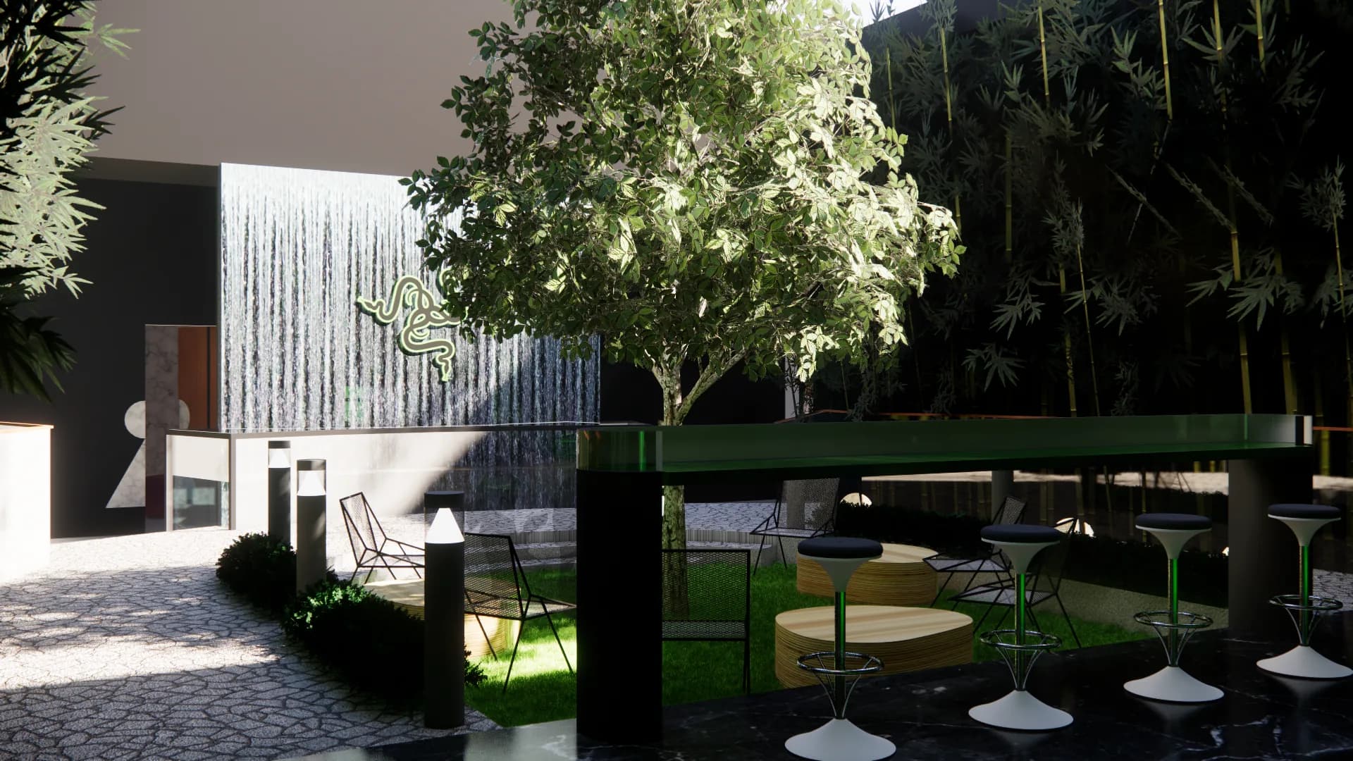 Into the Wild Wood of Razer: outdoor café