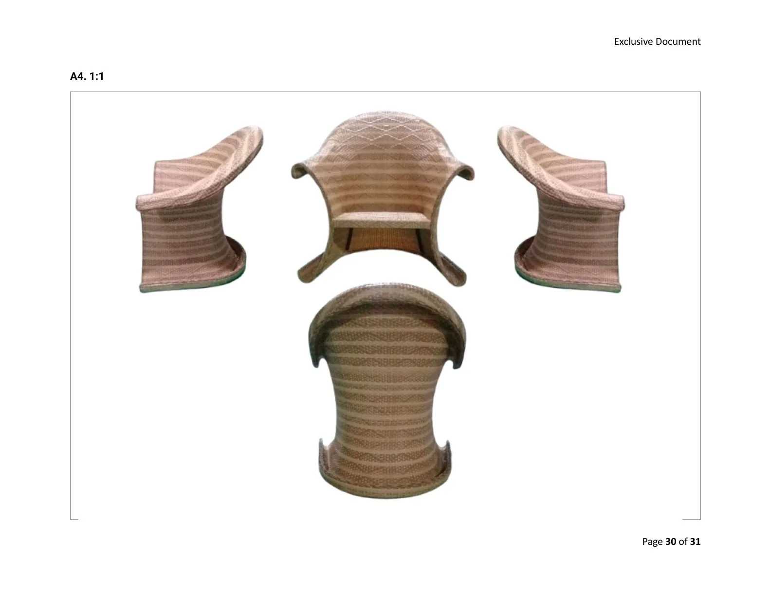 Harth Chair: four-view presentation